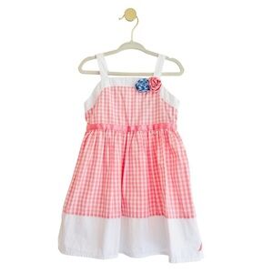 Nautica Pink and White Checkered Girls 2T Dress - Beautiful - Like New